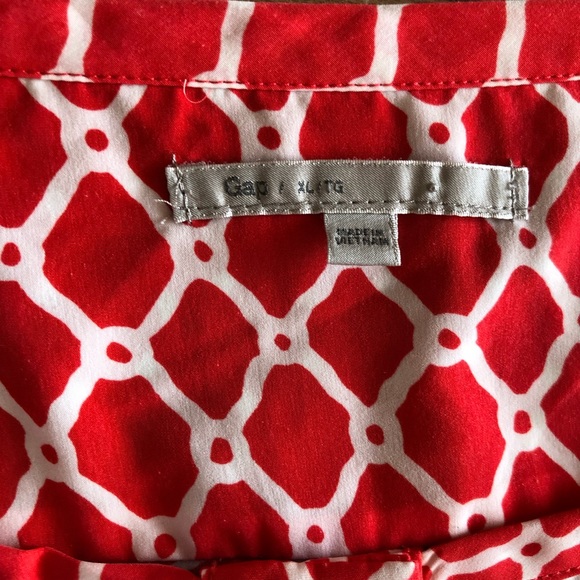 Stylish Red Geometric Women's Top - Picture 5 of 9